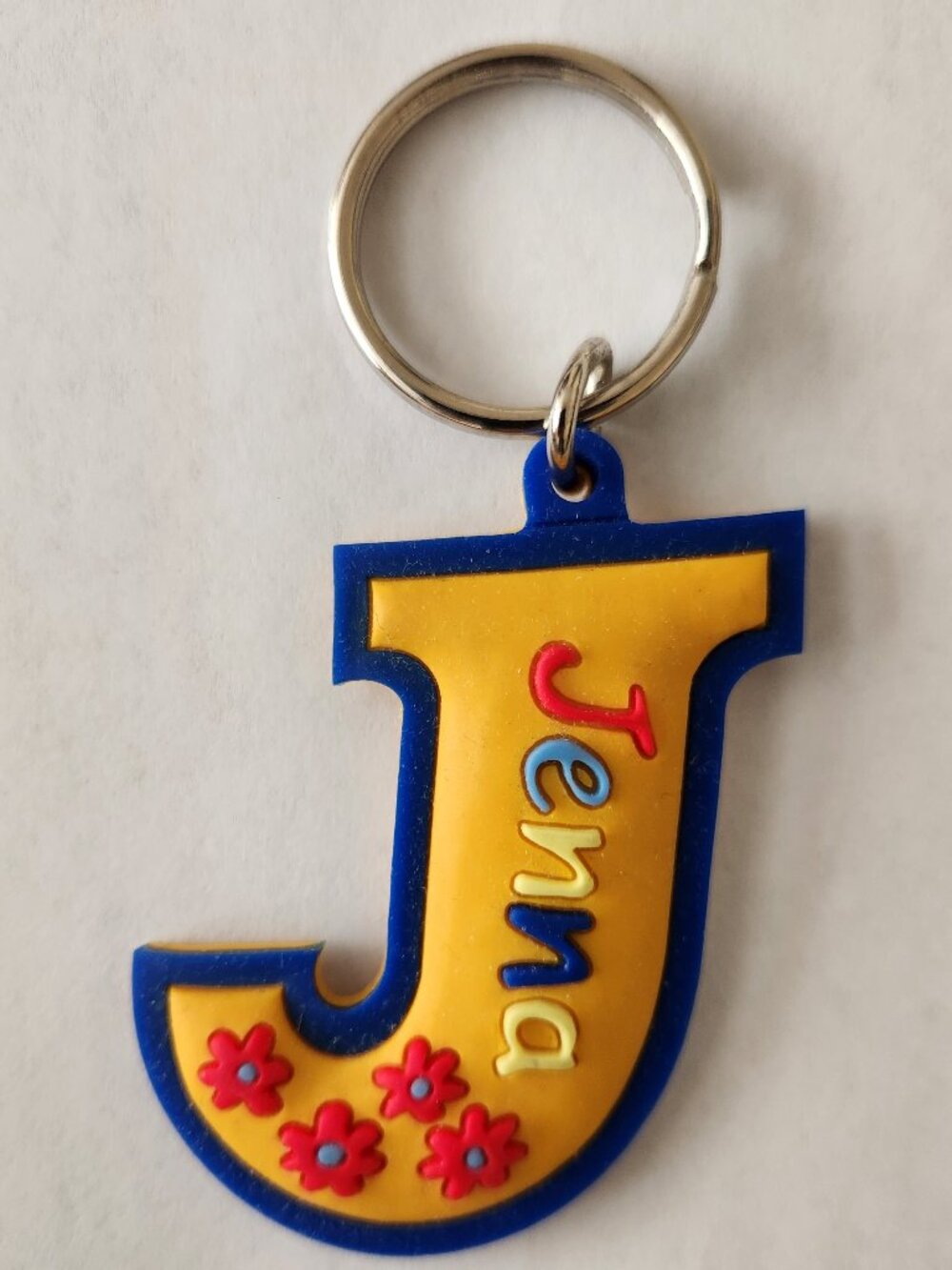 Personalized Initial "Jenna" Keychain Key Tag Key Ring - Picture 3 of 9